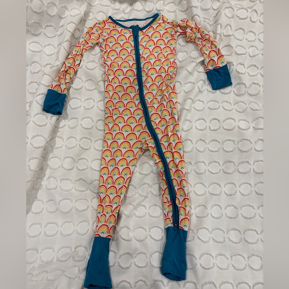 Little Sleepies Zippy two-way zip pajamas rainbow print
